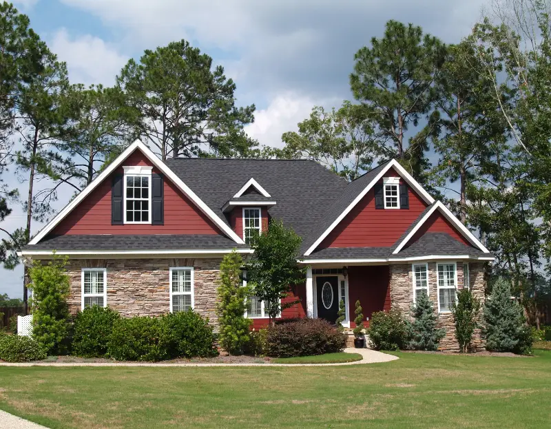 Red siding installation